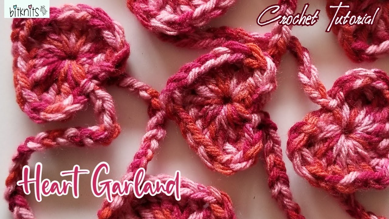Valentine Heart Chain Garland - Continuous crochet!