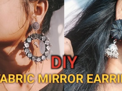 || 2 Easy and Beautiful fabric mirror earrings ???? || for Black Lover's #trending earring ????????????