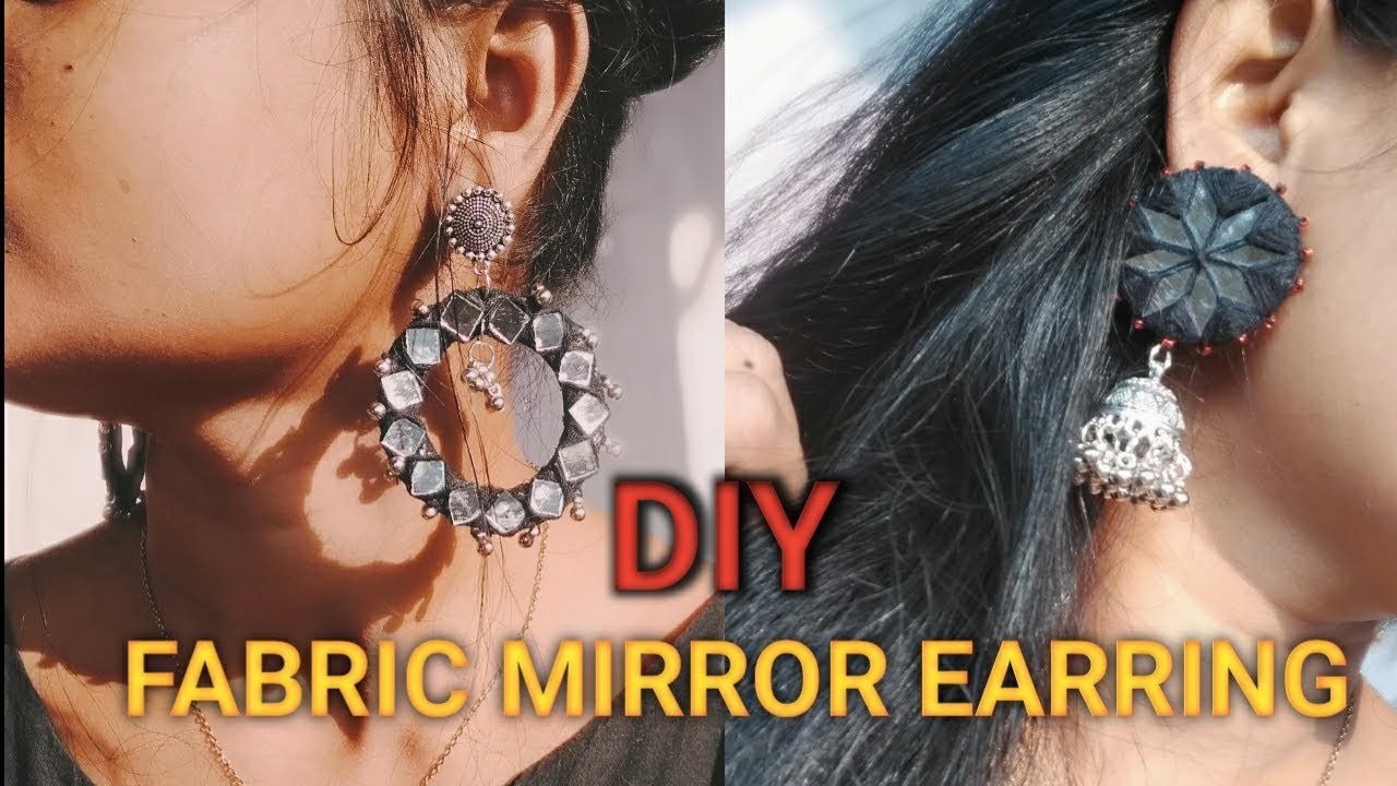 || 2 Easy and Beautiful fabric mirror earrings ???? || for Black Lover's #trending earring ????????????