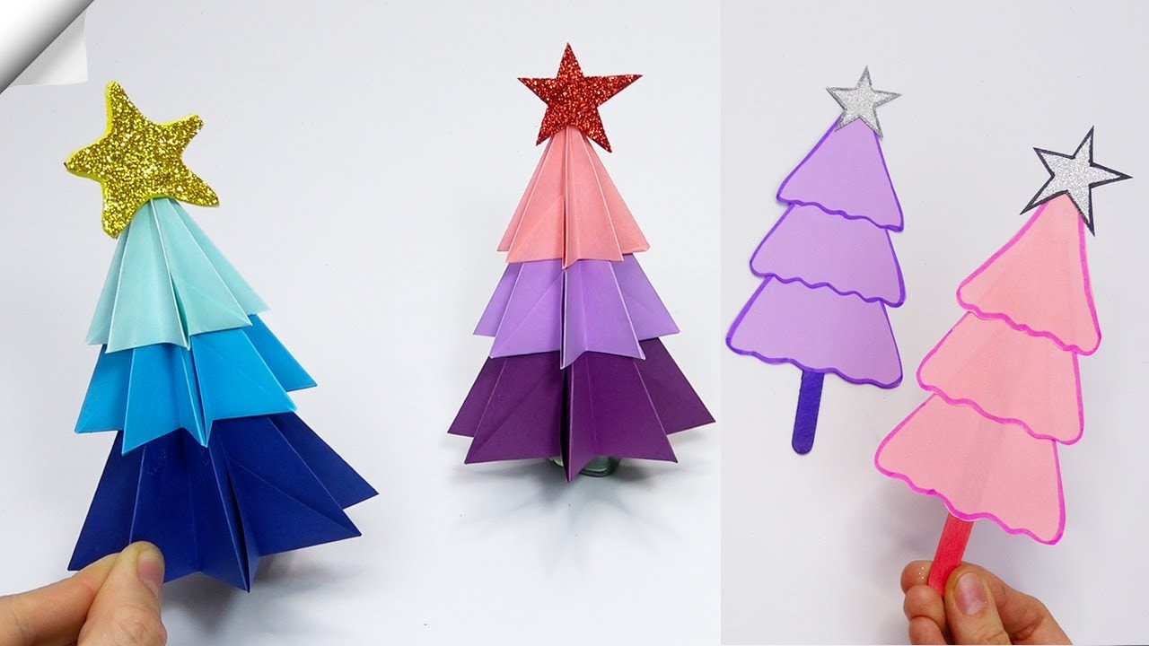 3 ways to make paper Christmas trees