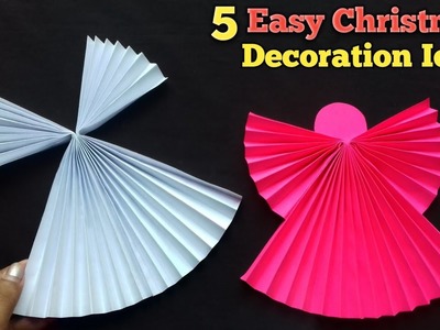 5 Easy Christmas Decoration Ideas | Paper Decorations For Christmas | Christmas Craft