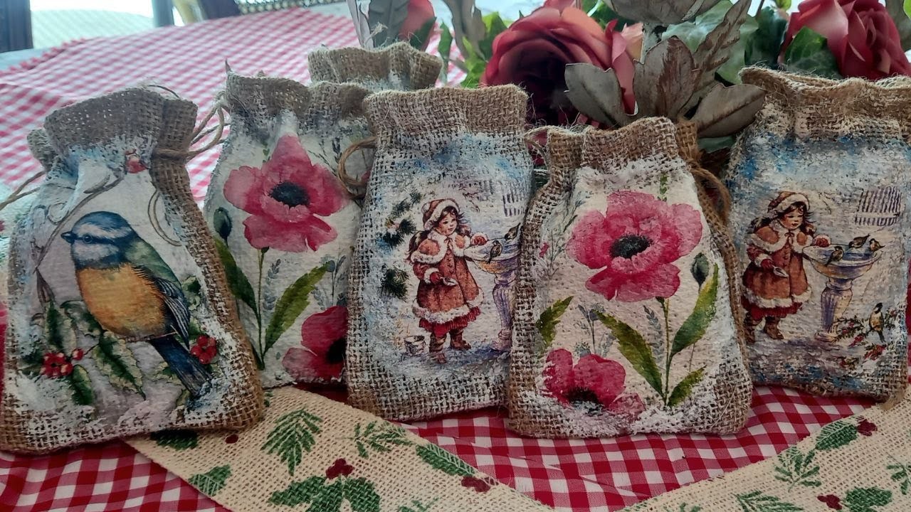 A quick Christmas craft - How to decoupage tote bags