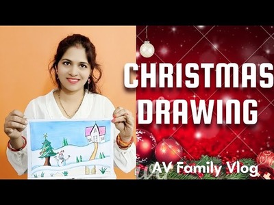 Christmas Drawing for kids, #art #craft #painting #scenery #drawing