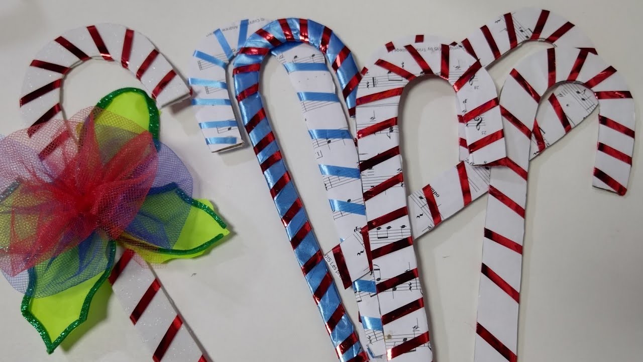 DIY Christmas Candy Cane Decoration