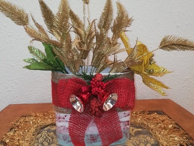 DIY "How To Upgrade Old Vase TO Christmas DECOR" #jute #art #easy #home #christmas decor @MY VERSION
