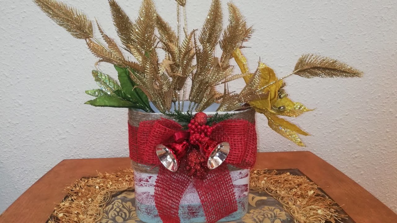DIY "How To Upgrade Old Vase TO Christmas DECOR" #jute #art #easy #home #christmas decor @MY VERSION
