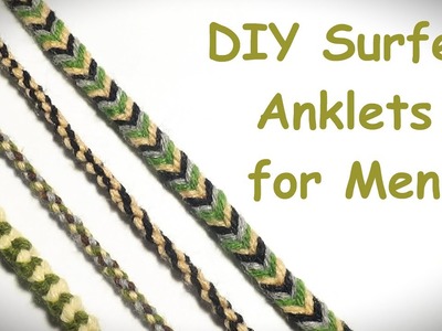 DIY Surfer Anklets for Men, Yarn and Cord Jewelry Making Tutorial