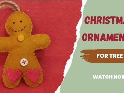 Easy Tutorial of Christmas tree felt ginger cookie ornaments - diy felt crafts