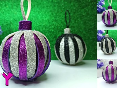 Glitter foam christmas ball ????| DIY Christmas tree decoration