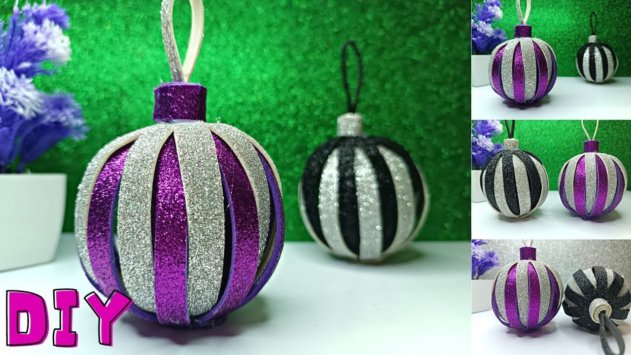 Glitter foam christmas ball ????| DIY Christmas tree decoration