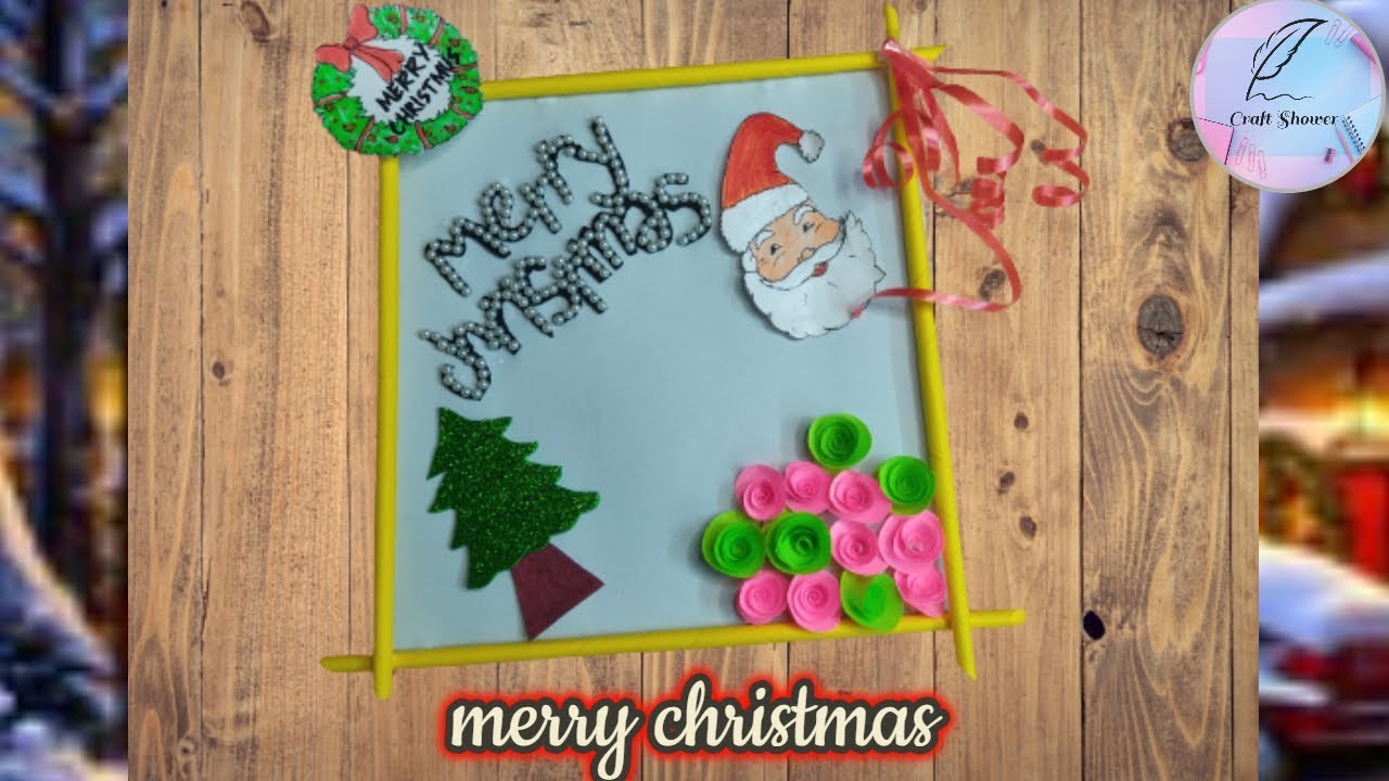 How make Christmas frame???????? #Christmas #craft shower