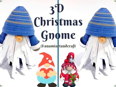 How to make 3d Christmas Gnome | Quilling Gnome Ornament | DIY Christmas Ornaments @anamiartandcraft