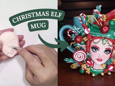 How to make a Christmas Elf Mug in cold porcelain clay | DIY | Rossy Rivera