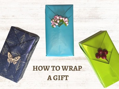 How to wrap a gift DIY easy gift wrapping idea for Christmas