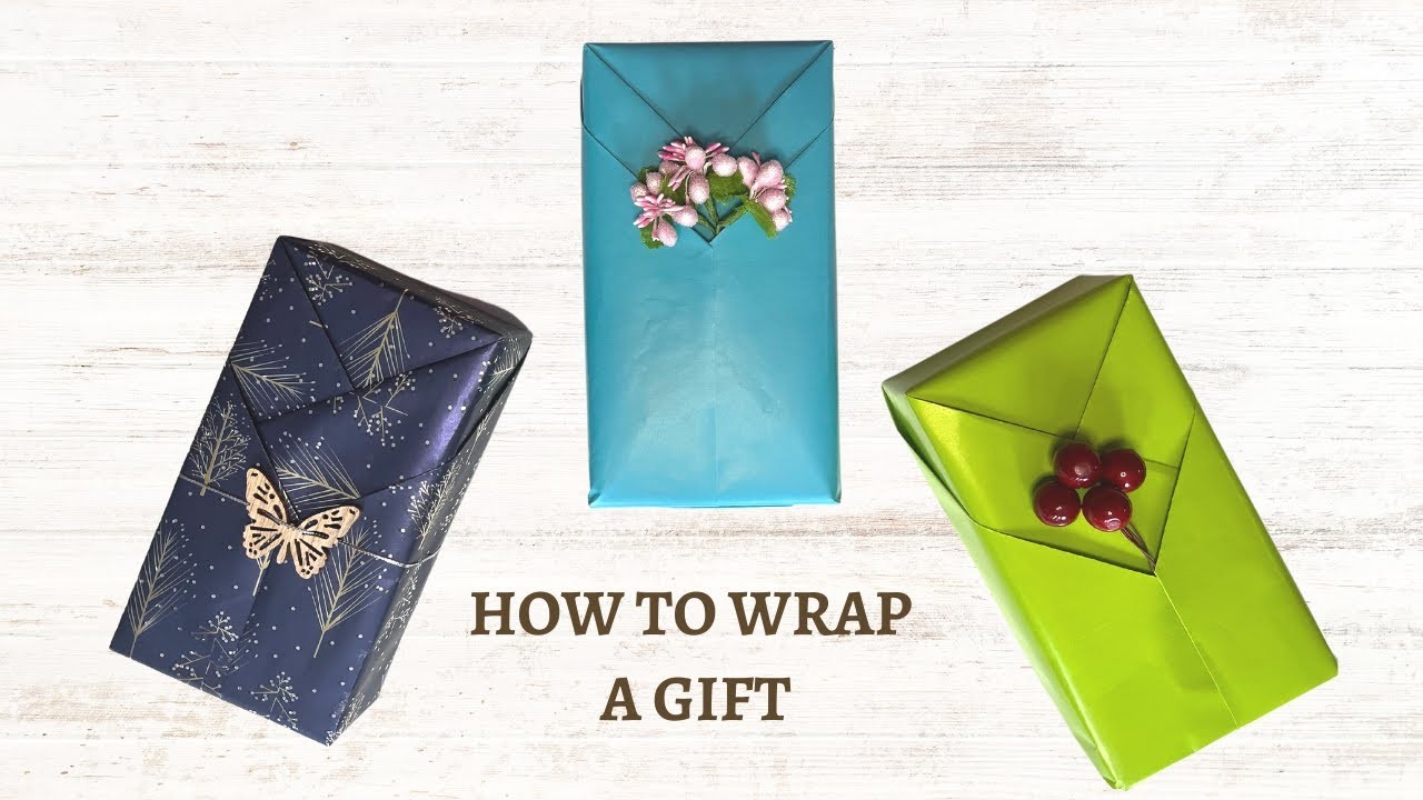 How to wrap a gift DIY easy gift wrapping idea for Christmas