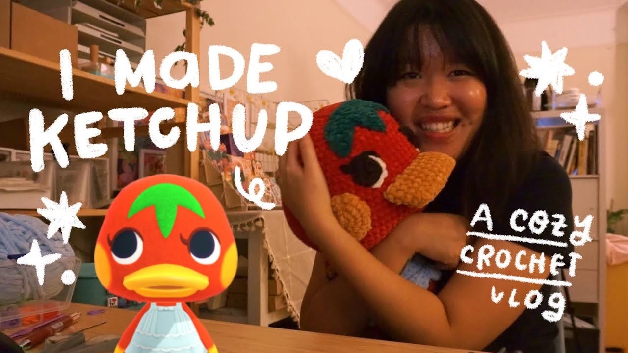I crocheted ketchup from animal crossing new horizons ????vlogmas 04