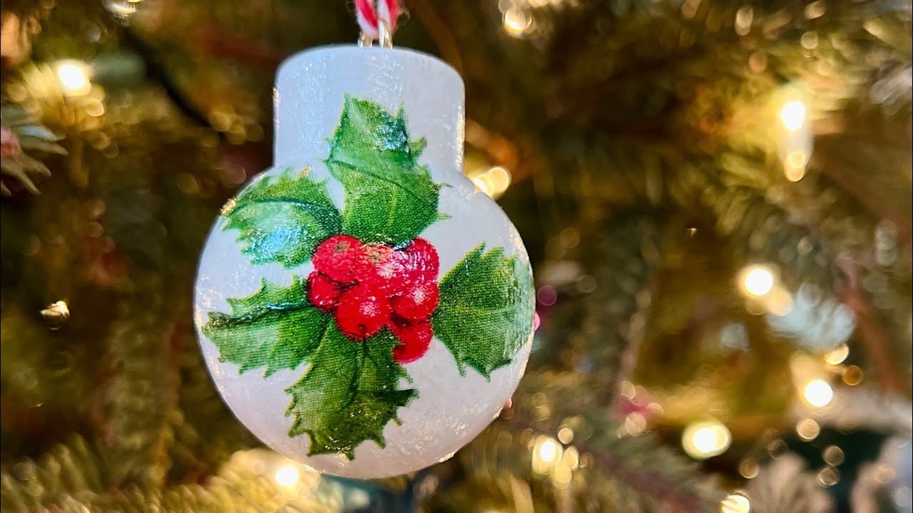 Kids Craft:  Decoupage Christmas Ornaments