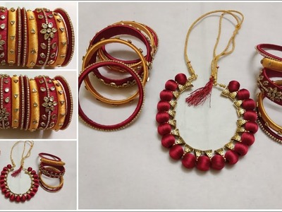 Silk Thread Bangle - Red & Gold color | Silk Thread Jewelry making | online shopping