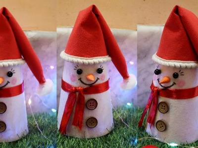 Snowman Making.Snowman from Paper Cup.Christmas Decoration ideas #snowmancraft #snowmanmaking