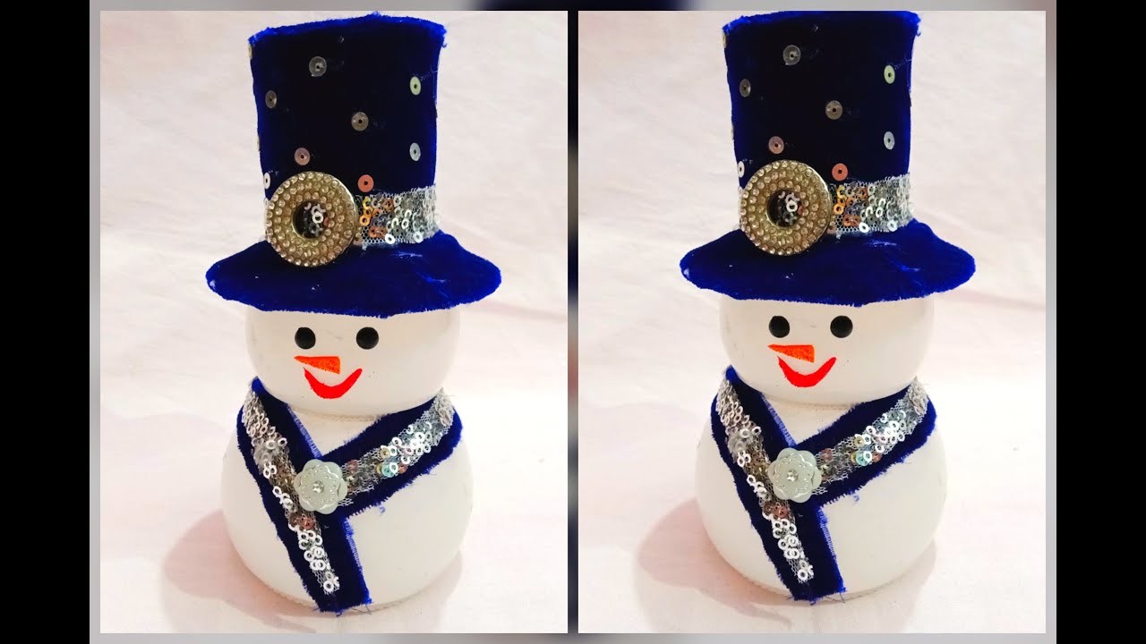 Waste Bulb Craft idea ⛄ || ????Snowman making with Wasting Bulb ⛄ || ????DIY Christmas Snowman Craft Idea
