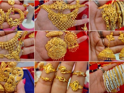 10 gram থেকে necklace jhumka chik noa kanbala  under 1lakh gold design with price#sangeetajewellers