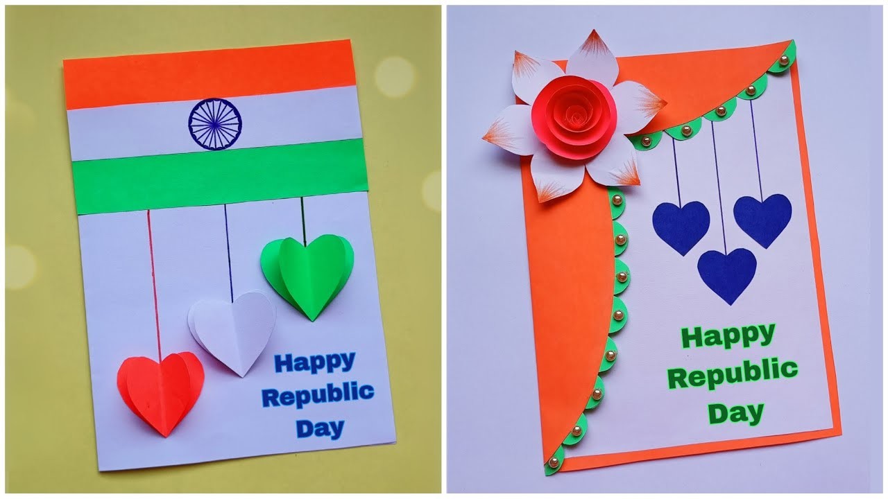 26 January card making idea | Republic day card | Tricolour craft | New Republic day card tutorial