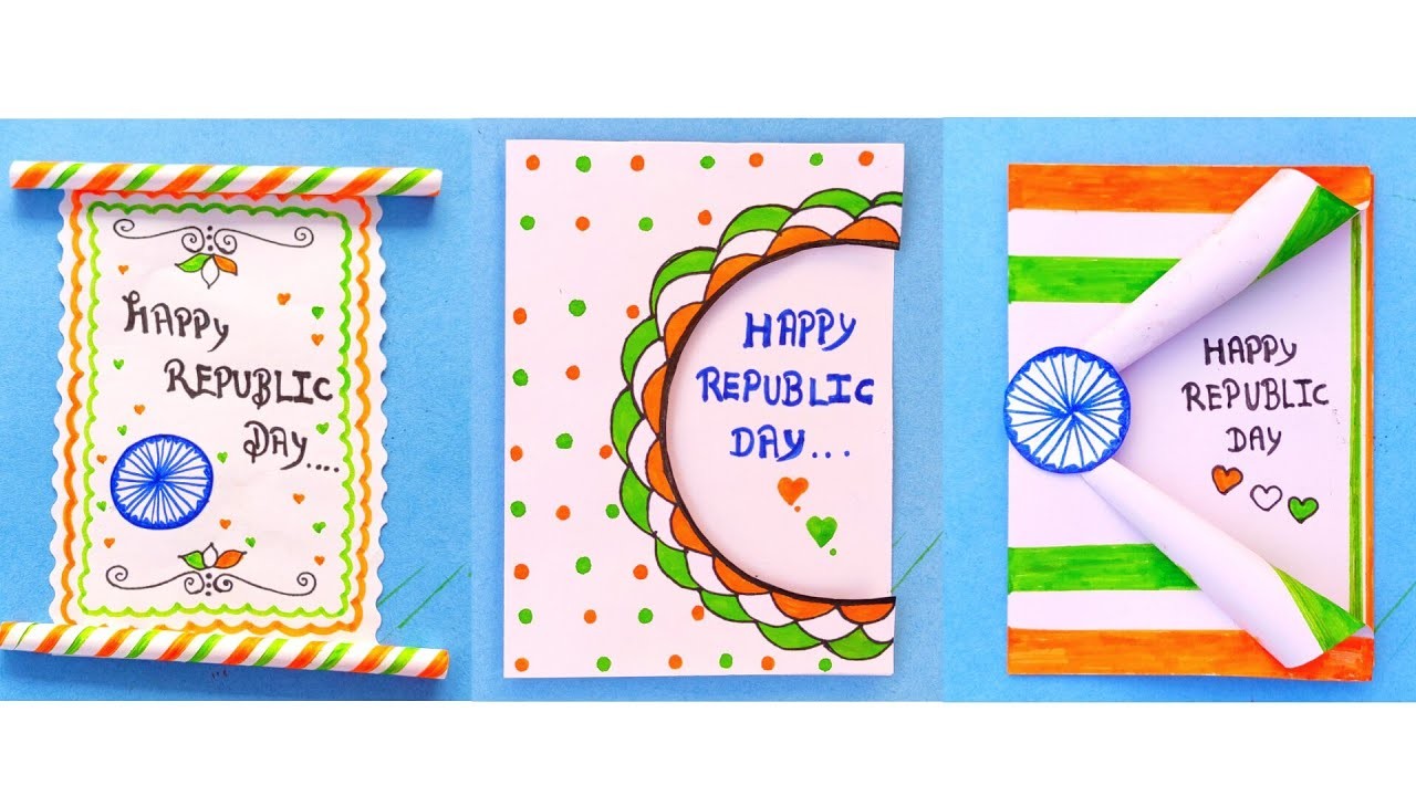 3 Easy and beautiful republic day card | greeting card | 26 january card | republic day card easy