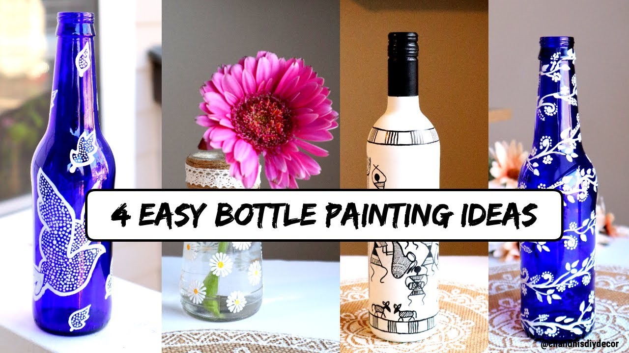 4 Easy And Beautiful Bottle Painting Ideas || DIY Bottle Decor ||