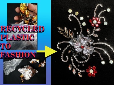 Creative work by plastic cover into beautiful design 2023#motif#happynewyear2023#wastematerialcraft