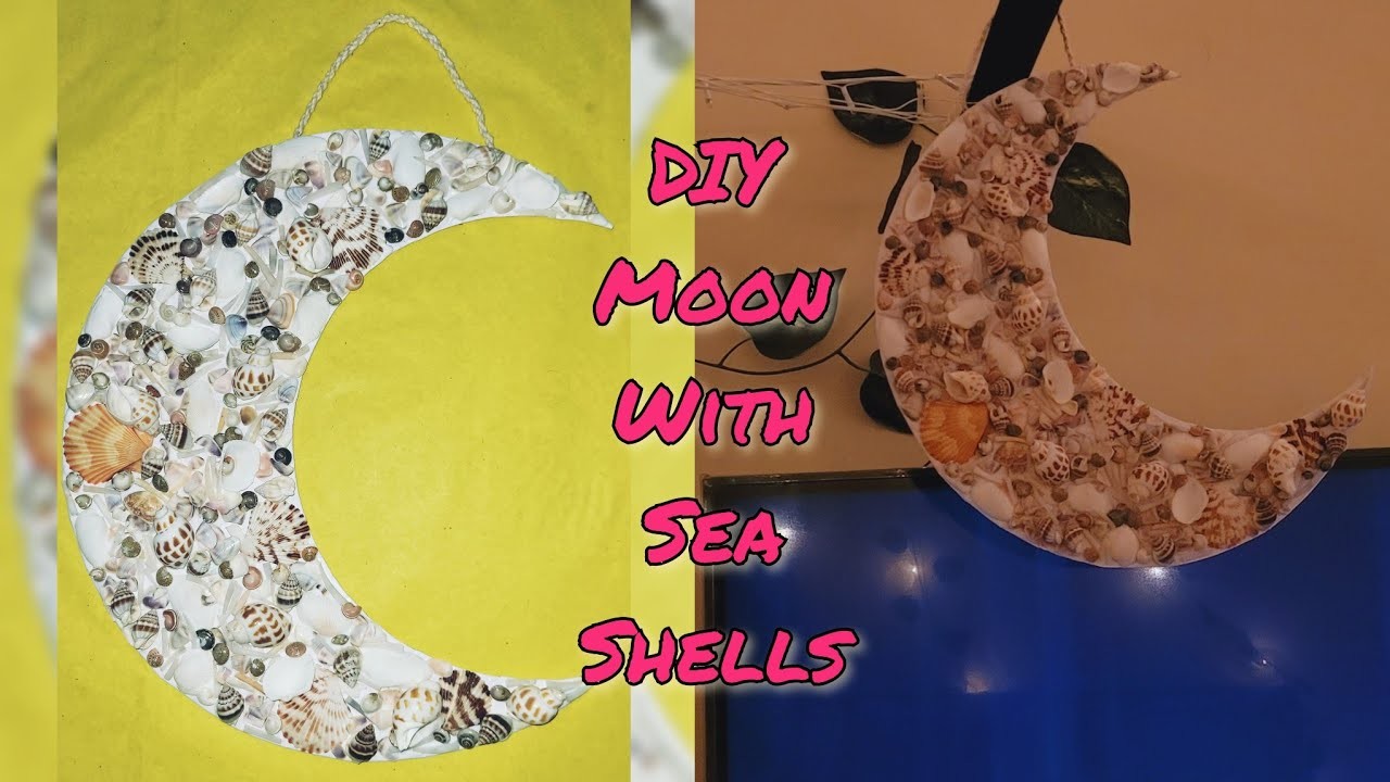 DIY Moon With Sea Shells | Wall Hanging | Handmade Gifts Ideas | #shell #moon #walldecor