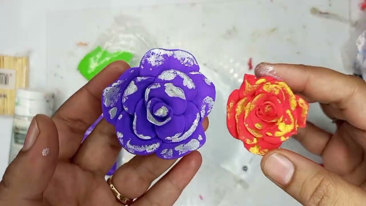 Easy and Quick Rose Flower| Super Clay | #viral #handmade #clay #youtube #bts #artist #rose #video