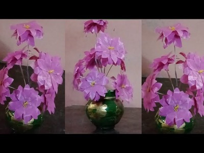 Easy decorative flowers making with carry cover [ 10 minutes recycled ctaft ]