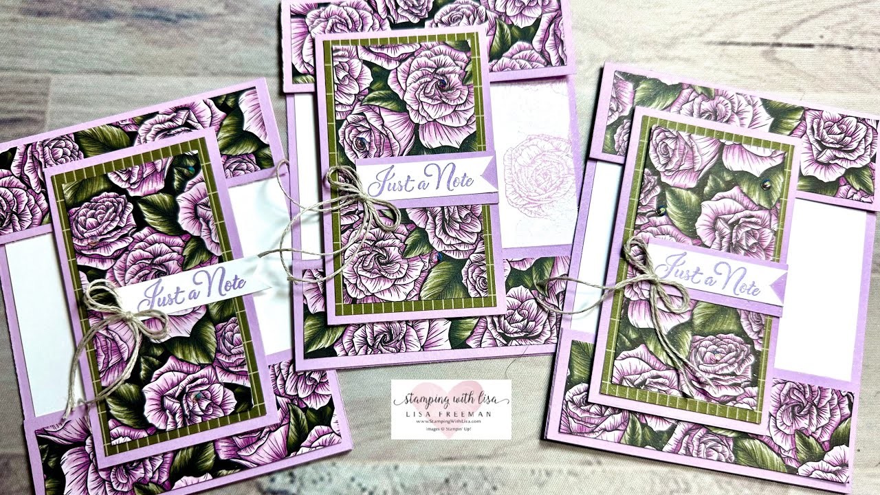 ????????Easy Fun Fold Cards with Favored Flowers DSP!