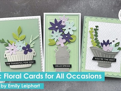 Floral Arrangements in Rustic Containers | Handmade Cards | Taylored Expressions