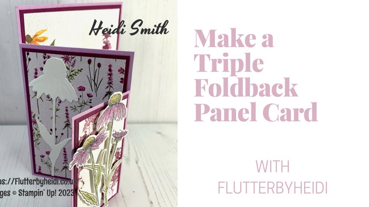 Fun Fold #220 Make an Easy Triple panel fun fold card: Stampin Up Dainty Flowers,Nature's Harvest