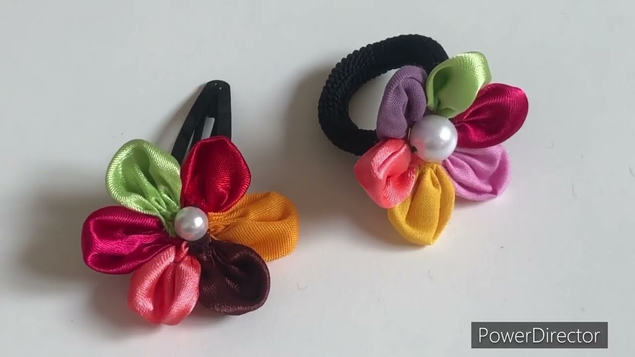 Hand made flower ideas for hair pin ????. Amazing flower trick with clothes