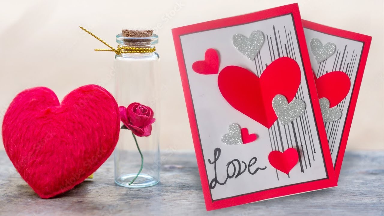 Handmade Valentine Cards - DIY Valentine's Day 3D Pop Up Card - DIY Dollar Tree VALENTINES DAY