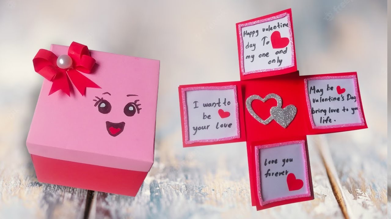 Handmade Valentine Gift Box - DIY Valentine's Day 3D Pop Up Gift Box