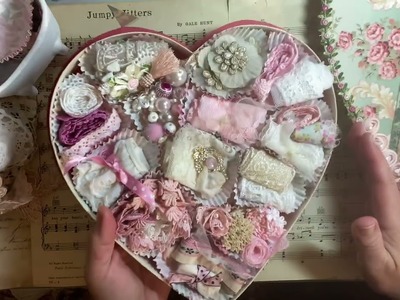 Heart Box filled with paper cups of Lace and More
