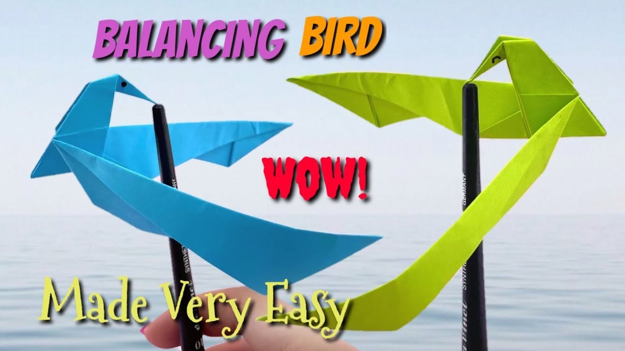 How to Make Balancing Bird Toy | origami balancing bird easy | Paper toys, self balancing bird