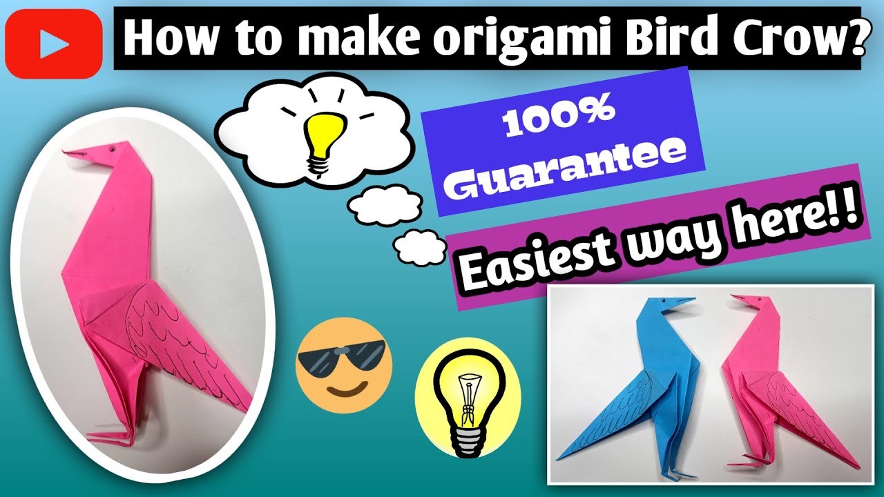 How to make origami bird crow ?. Easy folding paper. Easy Creative Art. Easy Origami