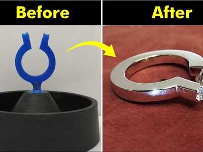 How to make Silver Tension Set Ring by Lost Wax Casting - Wax Carving