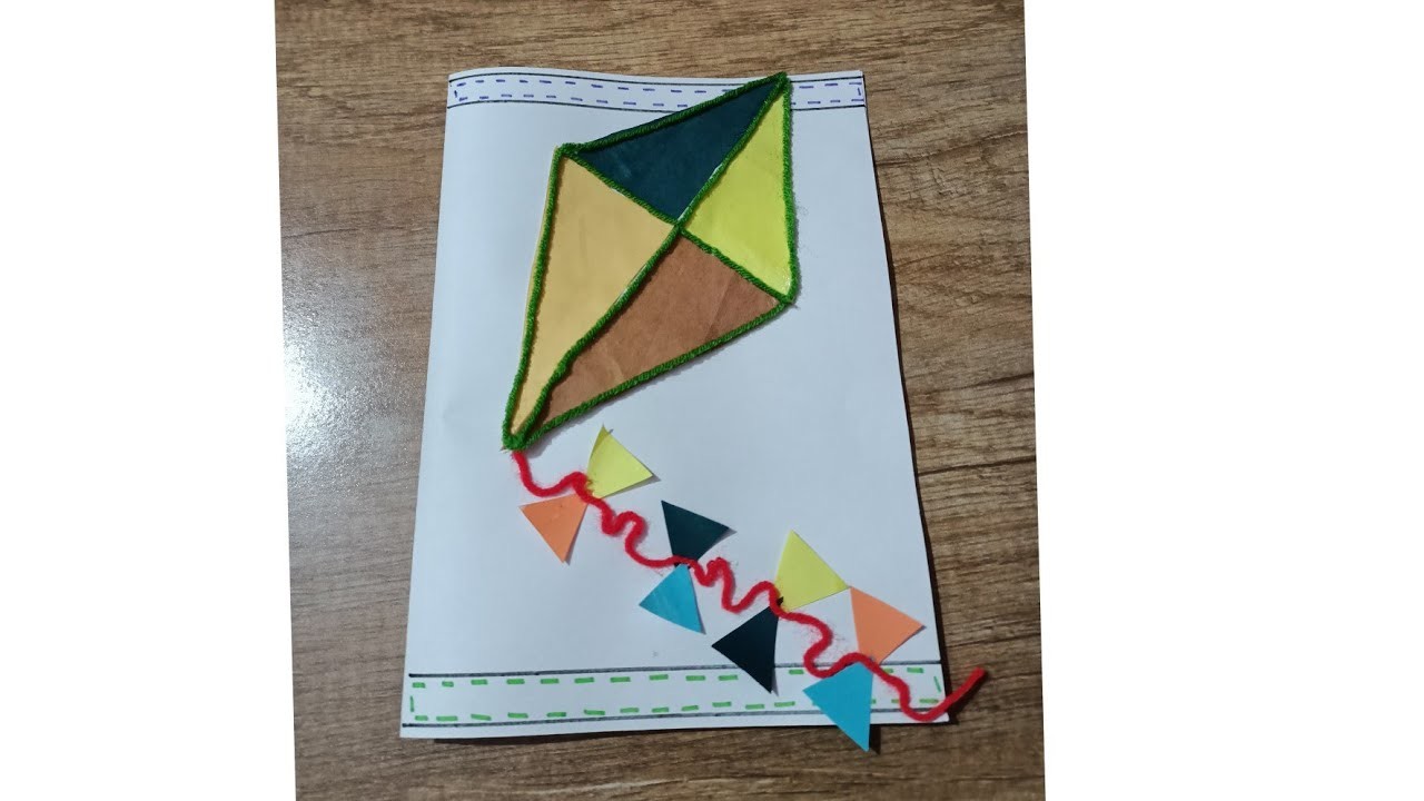 Makar Sankranti card make for white paper. handmade makar Sankranti card