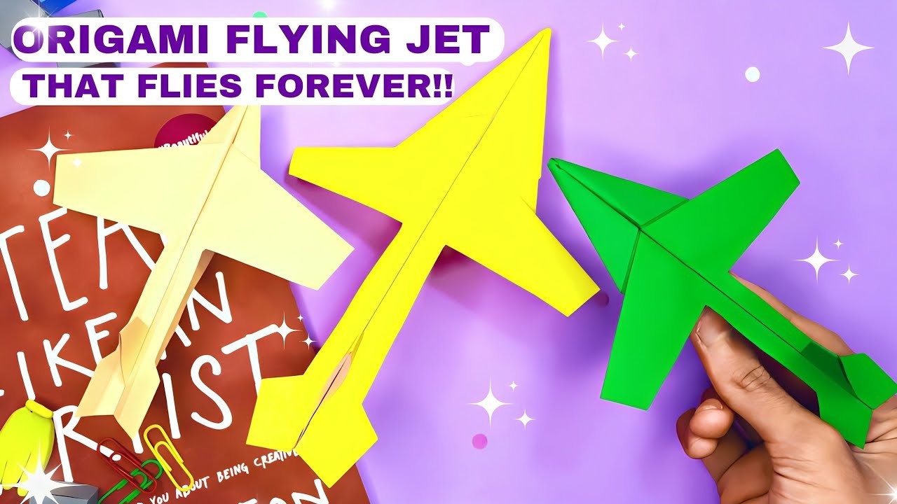 Origami fighter jet that flies forever | How to make an Origami fighter jet | Origami Airplanes