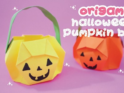 Origami Halloween Pumpkin Bag Step by Step Easy Instructions
