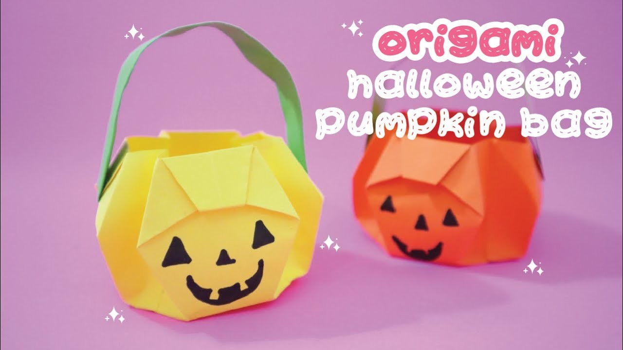 Origami Halloween Pumpkin Bag Step by Step Easy Instructions