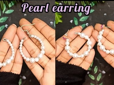 Pearls earring making. Ring earring making at home. Wire earring making