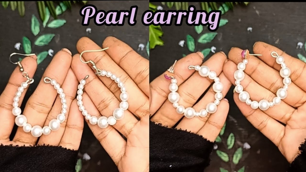 Pearls earring making. Ring earring making at home. Wire earring making
