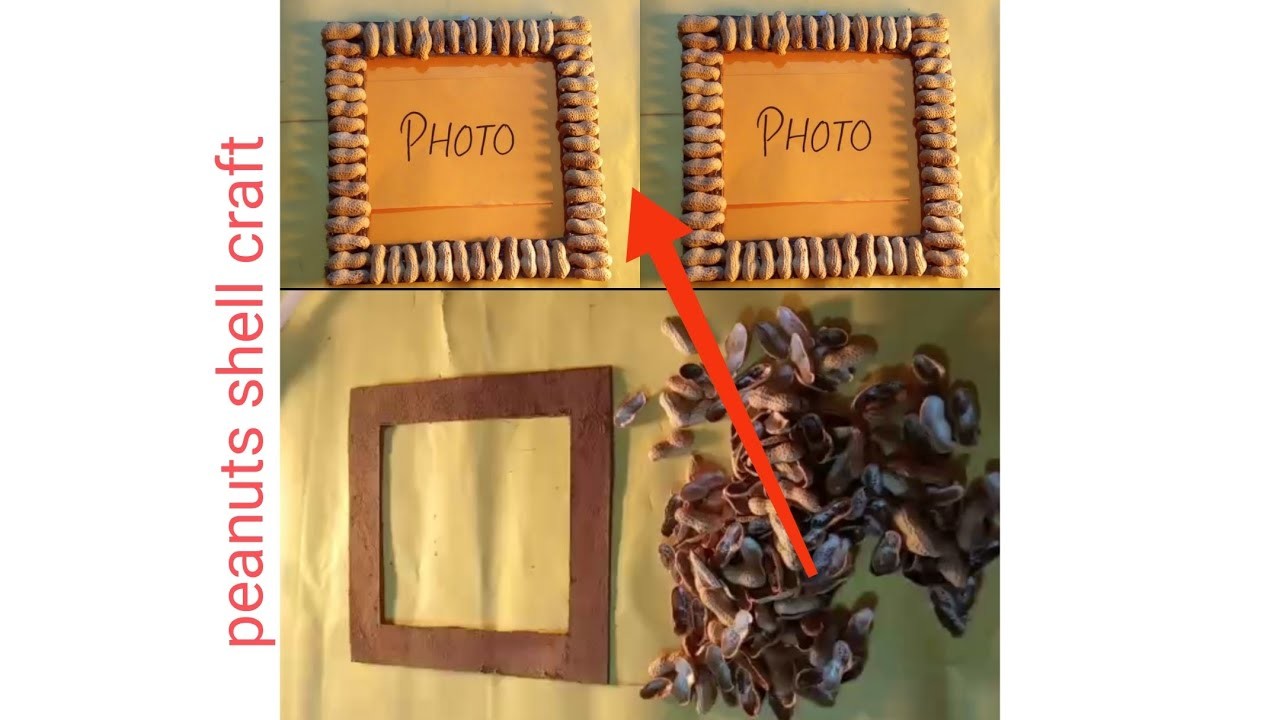 Photo frame  || peanut shell photo frame making | peanut shell craft | best out waste material