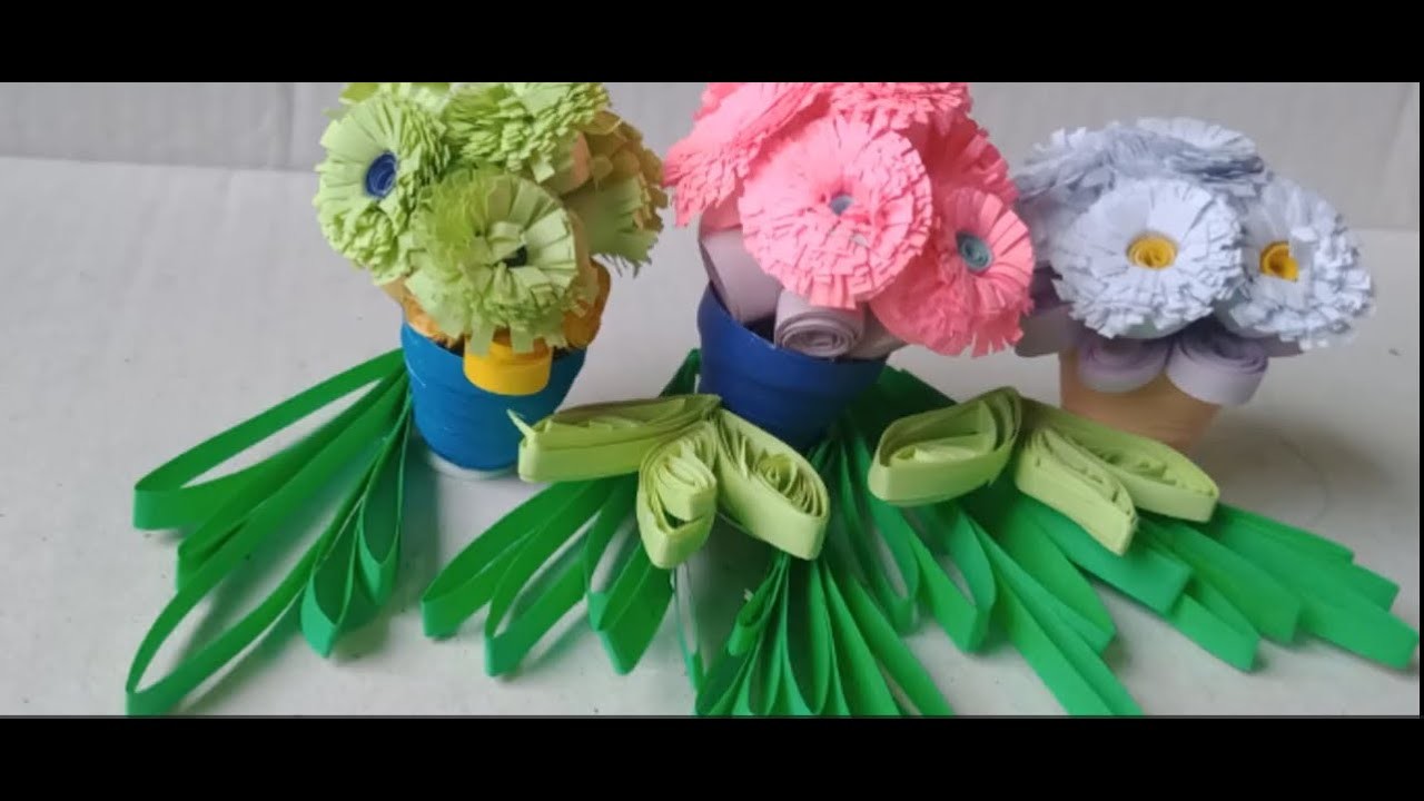 Quilling Flower Vase | Quilling Flowers Pot |#quillingart #quillingcreations #handmade #art